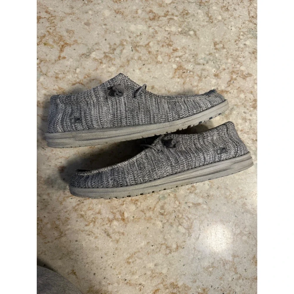 Hey Dude Wally B Sox Grey Knit Slip On Loafers Mens 11 111033000